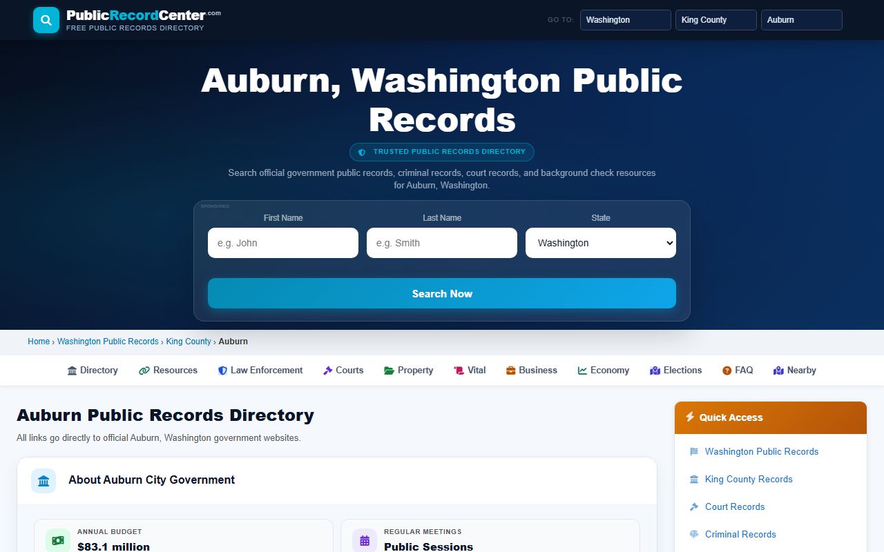 Auburn public records request page city clerk