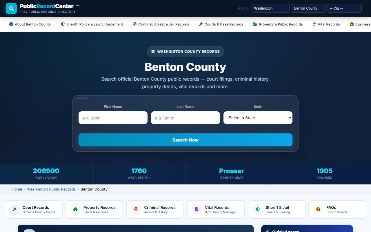Benton County records center and public records request page