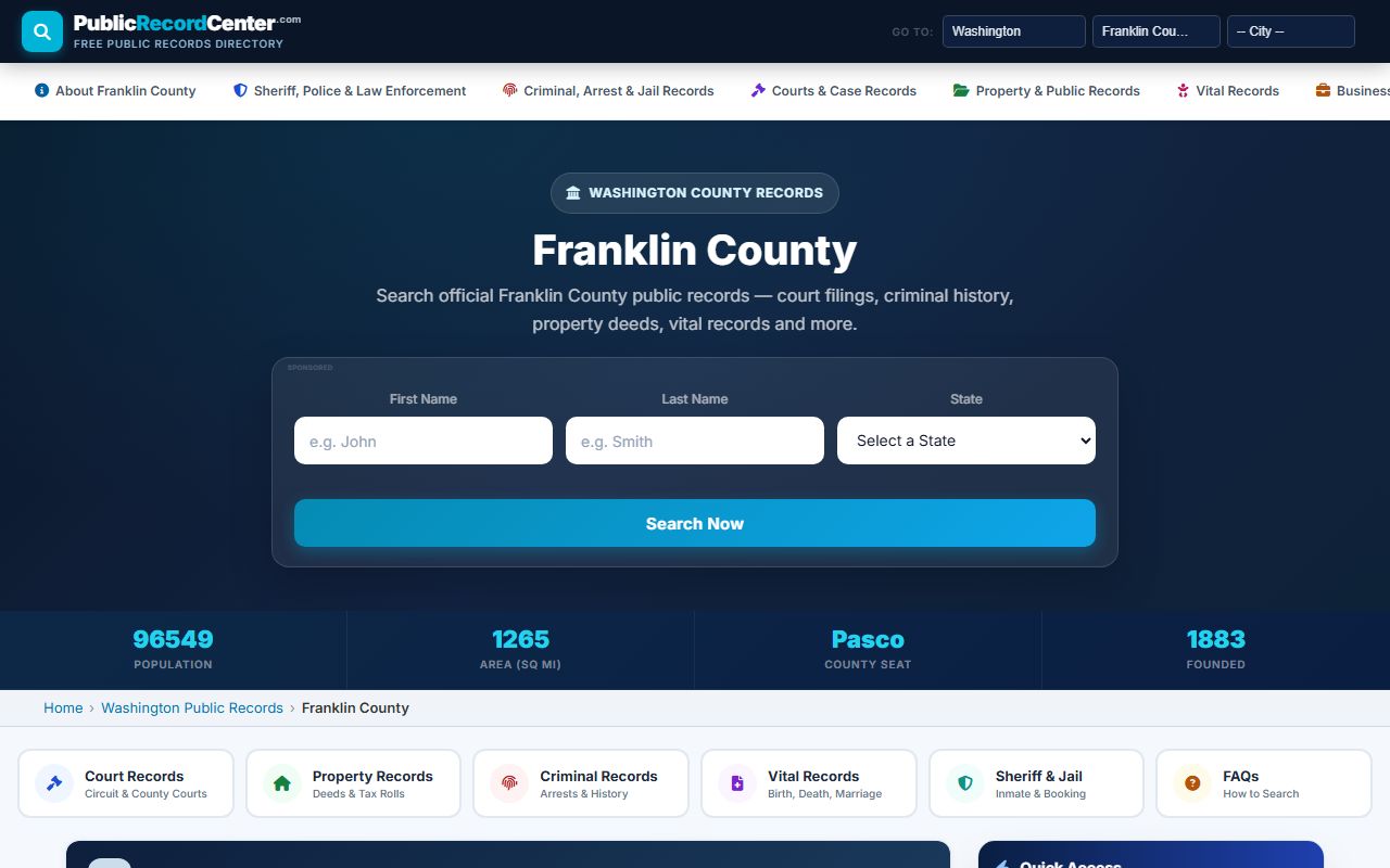 Franklin County police records and public records request process