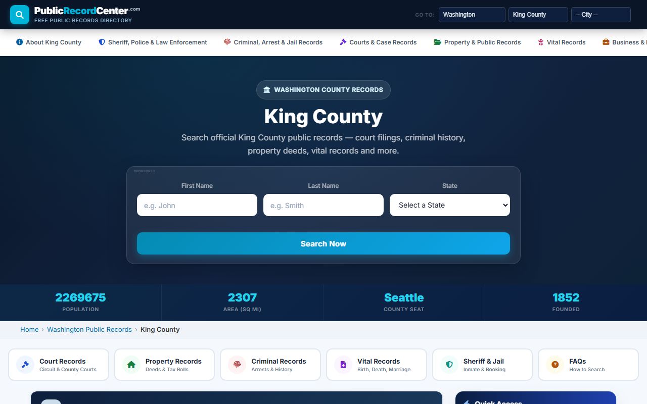 King County Sheriff's Office public disclosure page